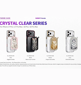 ست قاب شفاف و استند مگنتی Lucky Fashion Series نیمی Nimmy Magnetic Crystal Clear آیفون سری 17 & 18